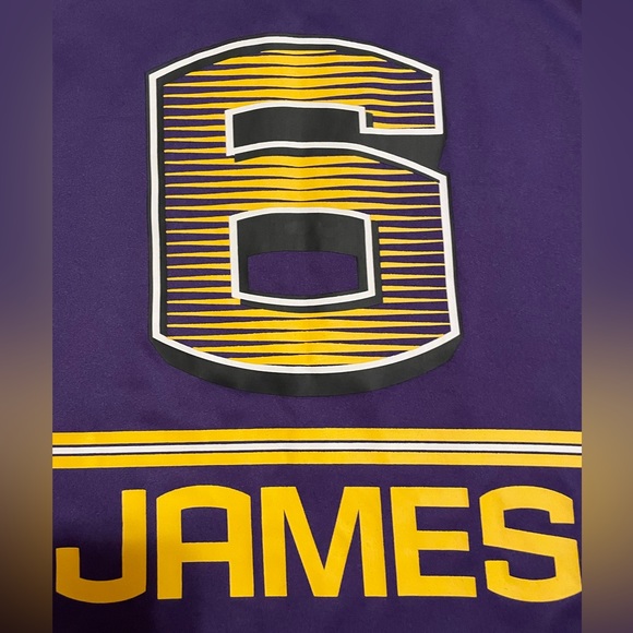 NBA Los Angeles Lakers Purple #6 LeBron James Tank Top Jersey size Medium - Picture 7 of 7